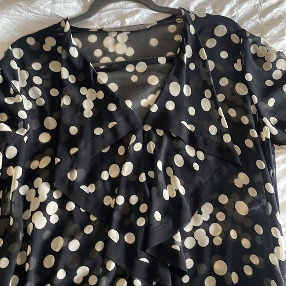 4 for $50 - Zara sheer polka dot shirt with frills - Picture 5 of 5